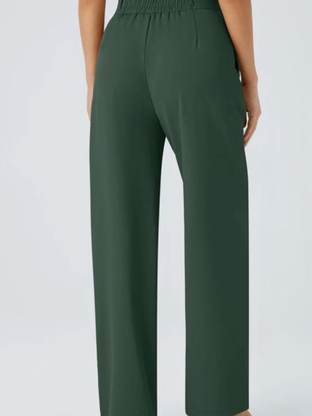 HALARA Forest Green High-Rise Straight Leg Suit Pants - Picture 3 of 9